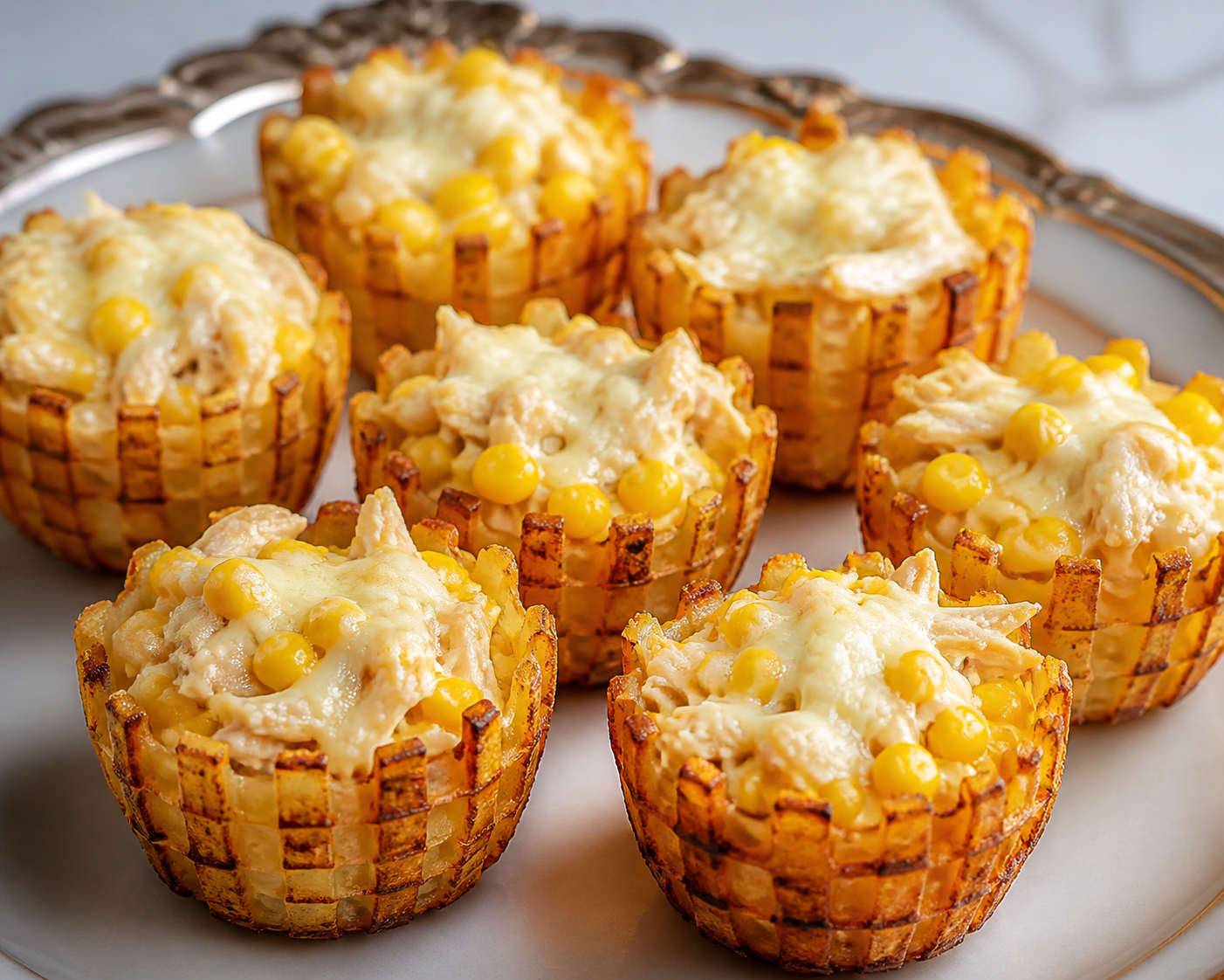 Mini Farolitos Crujientes de Pollo, Maíz y Queso