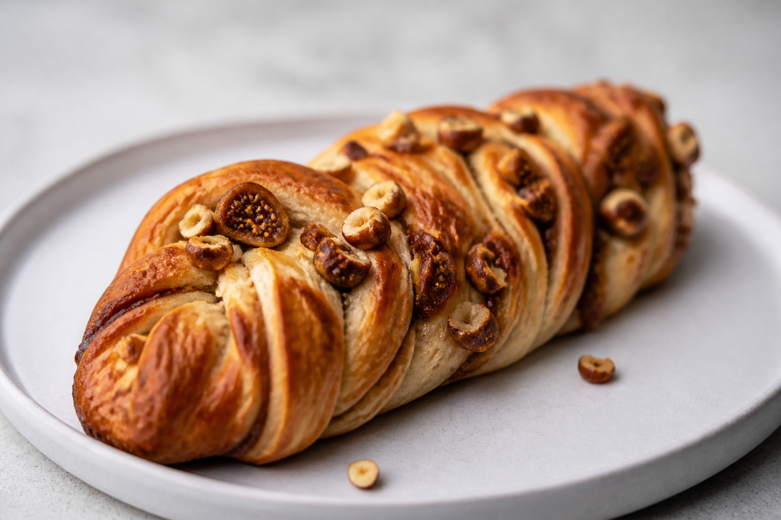 Bakery Braid with Bergamot Butter, Soaked Dried Fig and Crunchy Hazelnut