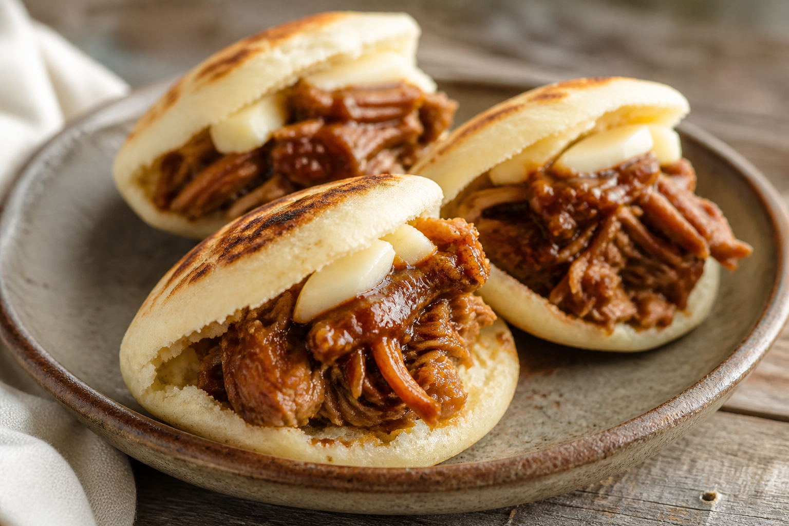 Andean Mini Arepas Stuffed with Brown Sugar Chicken and Cheese
