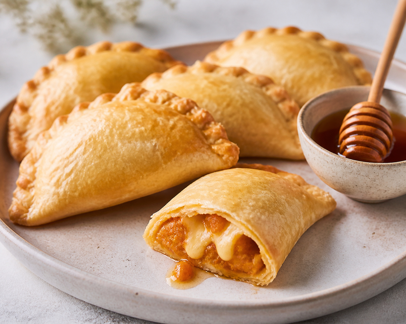 Pastelitos Argentinos de Calabaza, Queso y Miel Picante