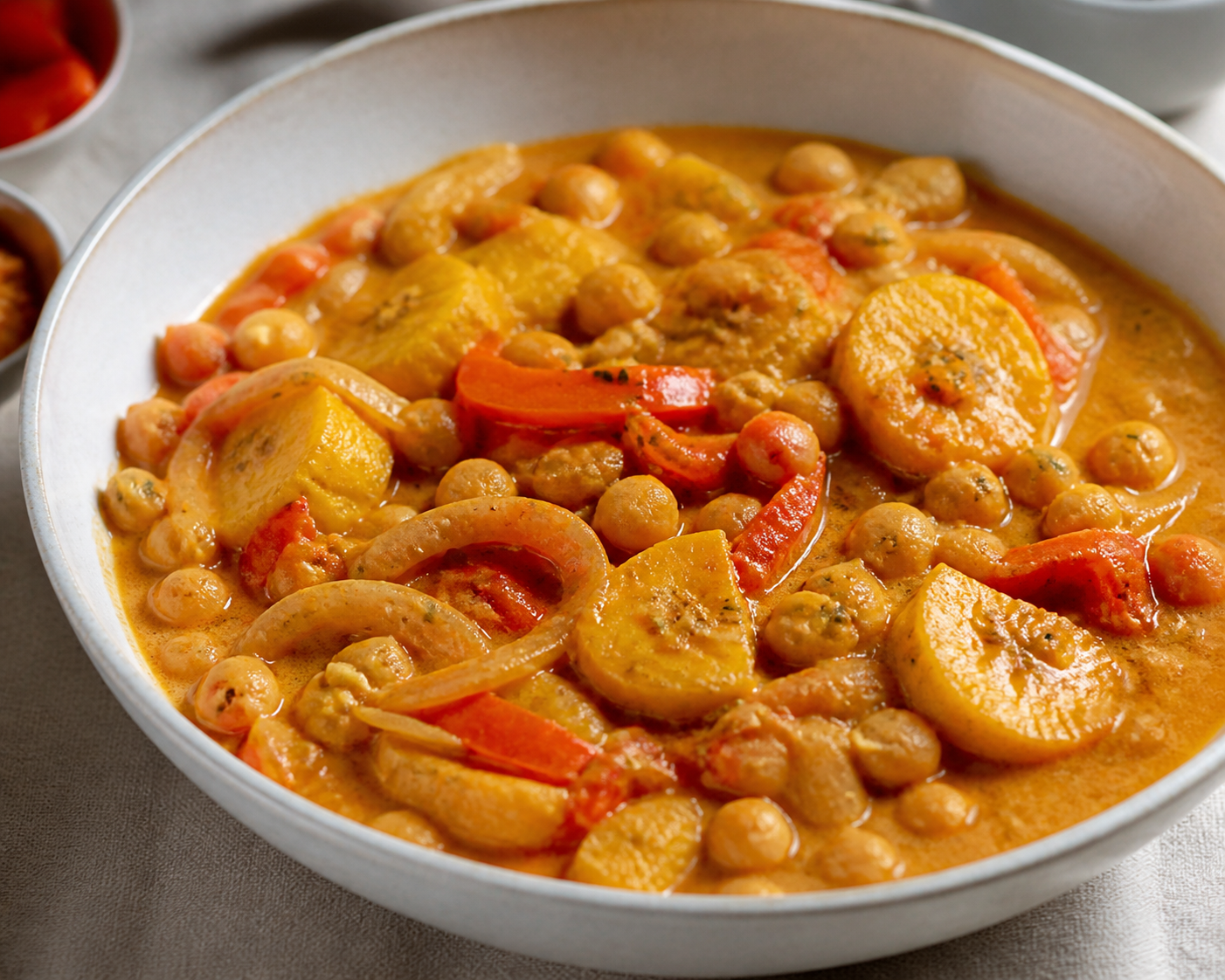 Creamy Chickpea, Coconut and Plantain Moqueca