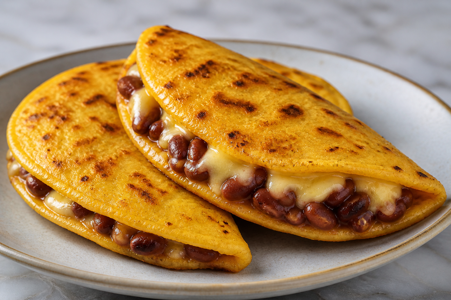 Pastelitos Salvadoreños de Maíz con Frijol Rojo y Queso Dorado