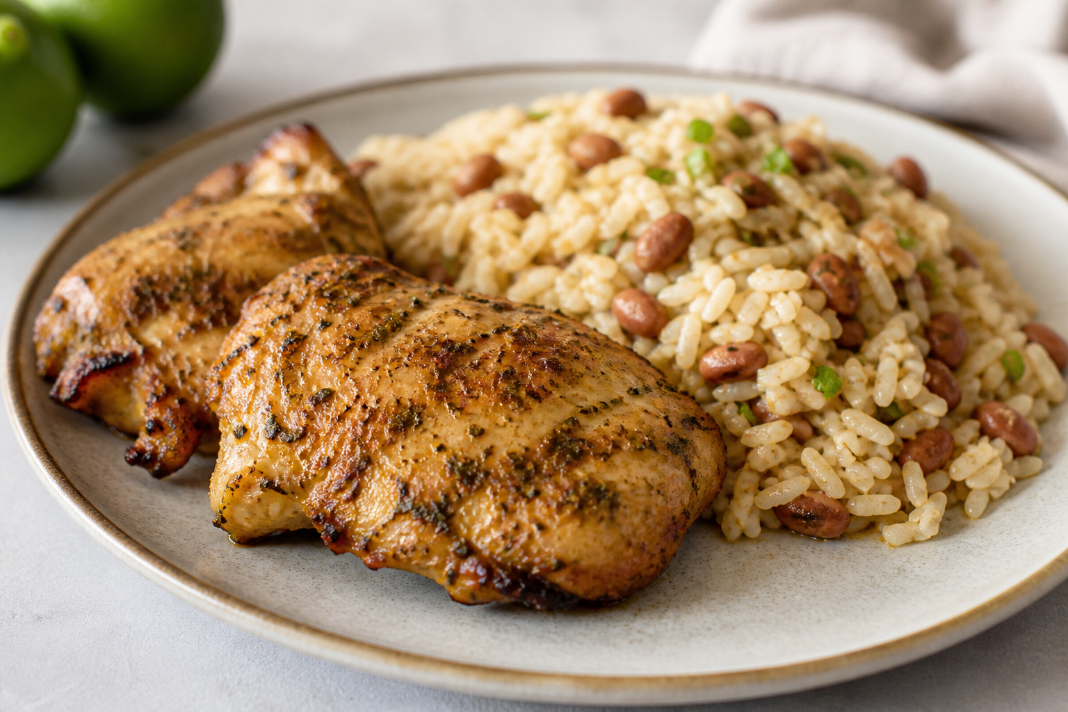 Dominican Sour Orange Garlic Chicken with Creamy Pigeon Pea Moro