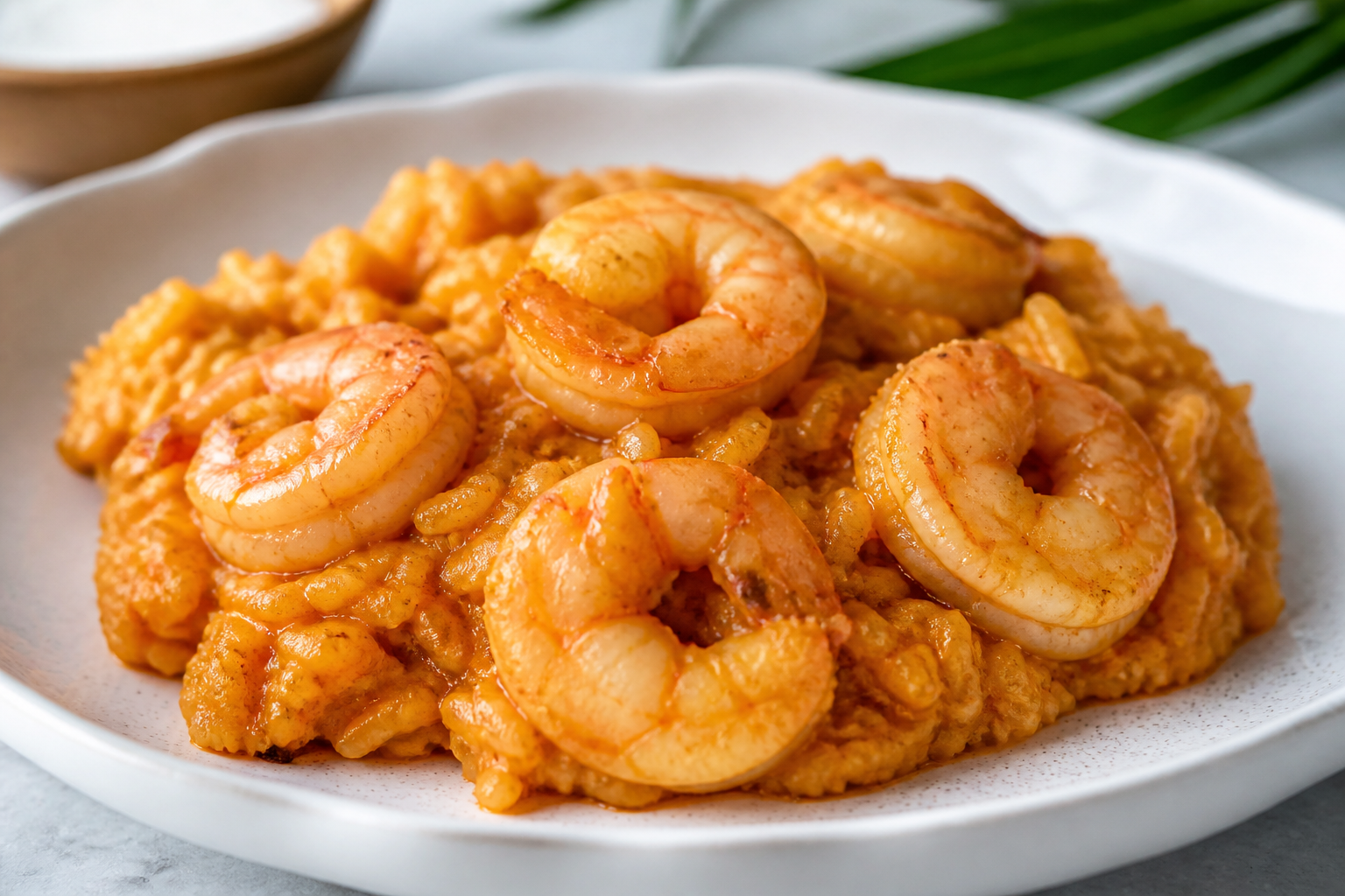 Cazuela Boricua de Camarones y Arroz con Coco al Achiote