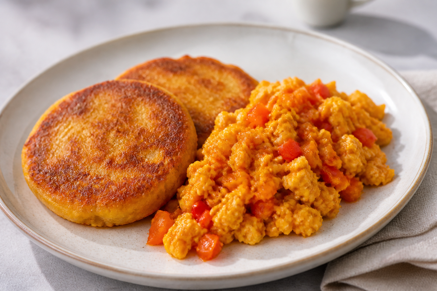 Bollitos Horneados de Maíz y Batata con Perico de Ají Dulce