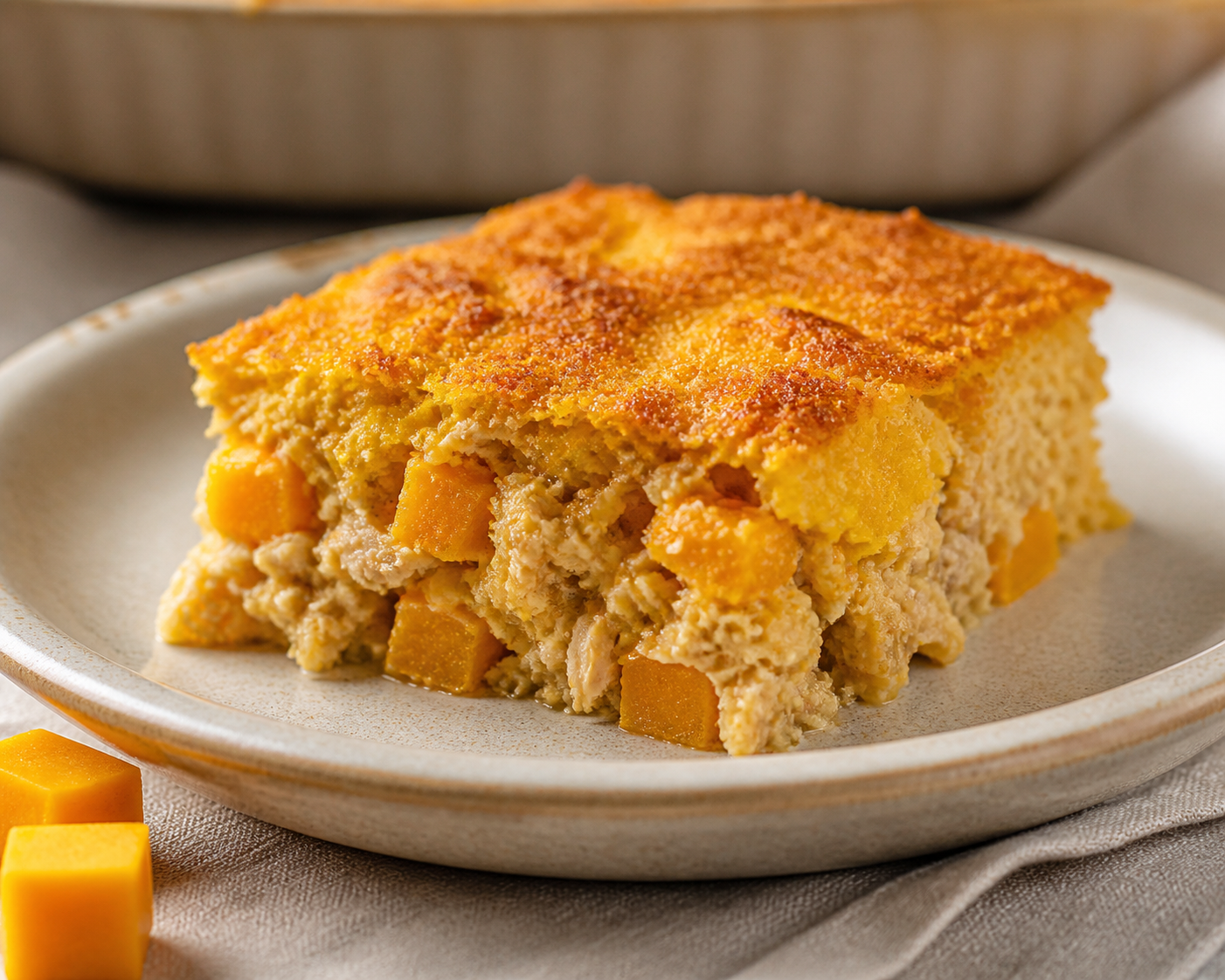 Chilean Rustic Squash, Turkey and Oat Bake with Golden Corn Crust