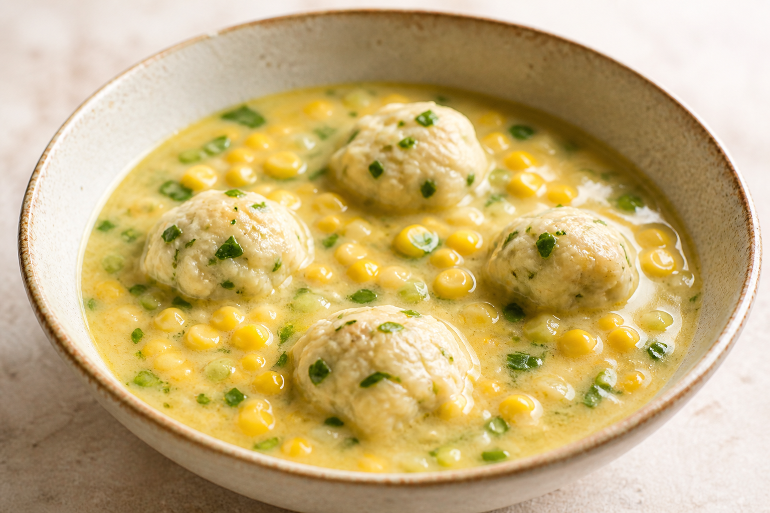 Fish Meatballs in Coconut and Sweet Corn Stew
