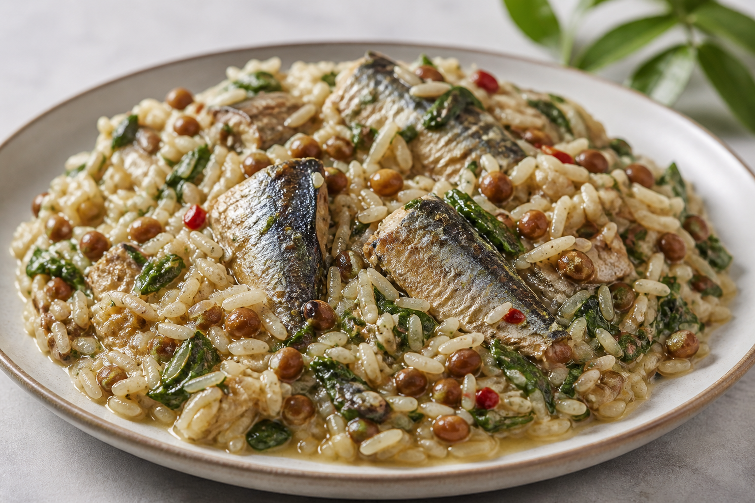 Moro Meloso Dominicano de Sardinas, Coco Ligero y Berro Criollo