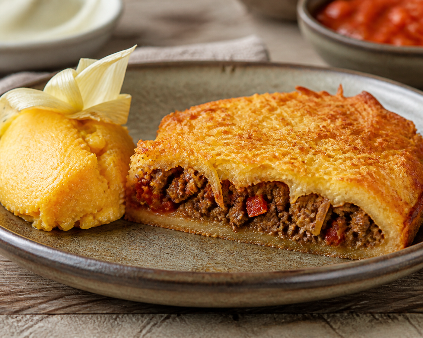 Pastelito Norteño de Humita y Carne Suave con Costra de Papas Crocantes