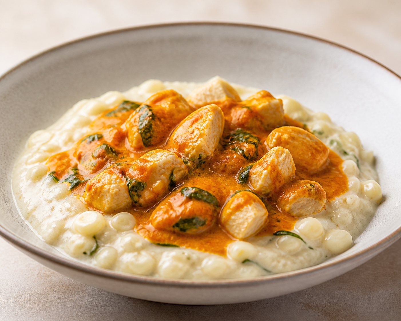 Mazamorra Salada de Maíz Blanco con Pollo al Rocoto y Huacatay