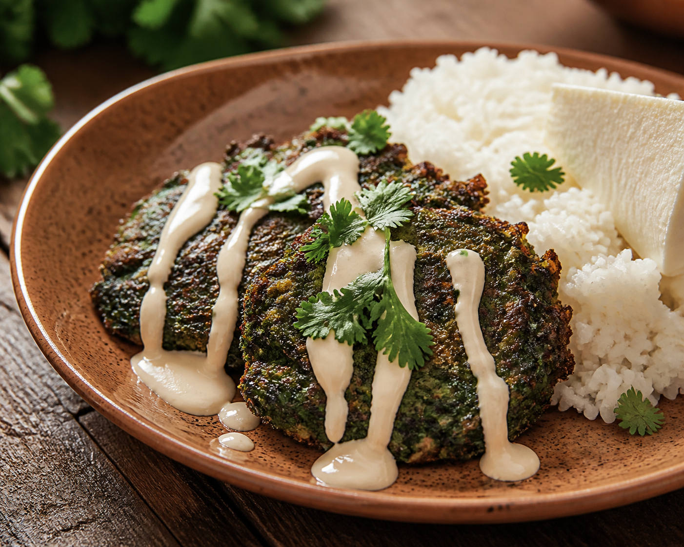 Tortitas salvadoreñas de arroz y mora con crema de panela al culantro