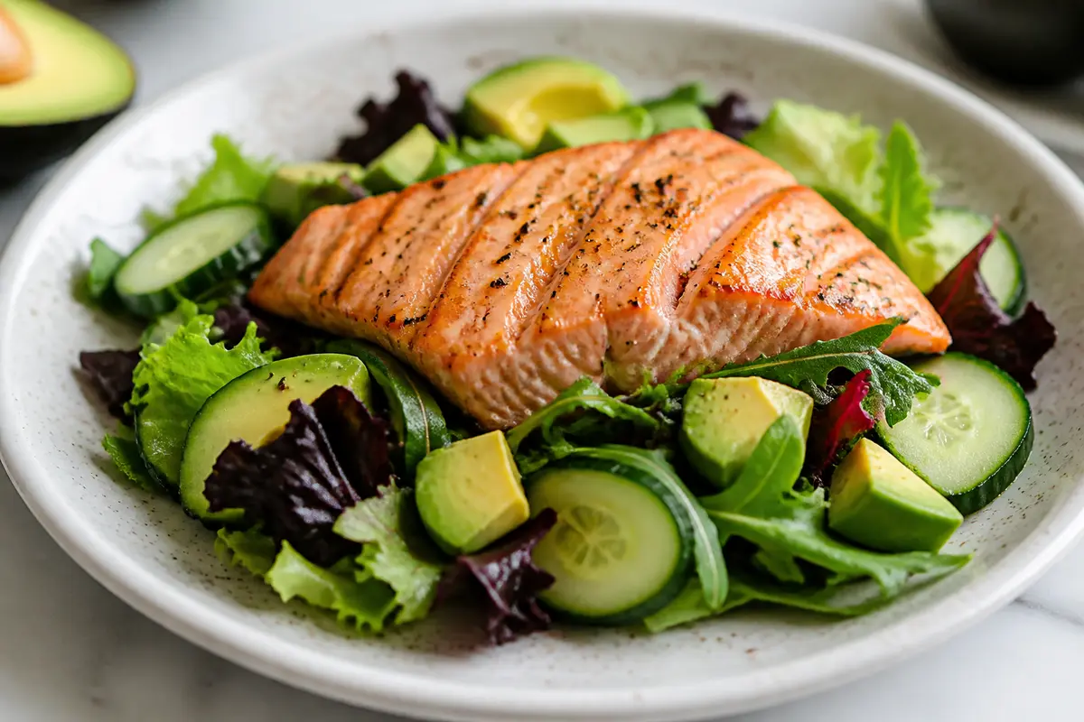 Ensalada Keto de Salmón y Aguacate