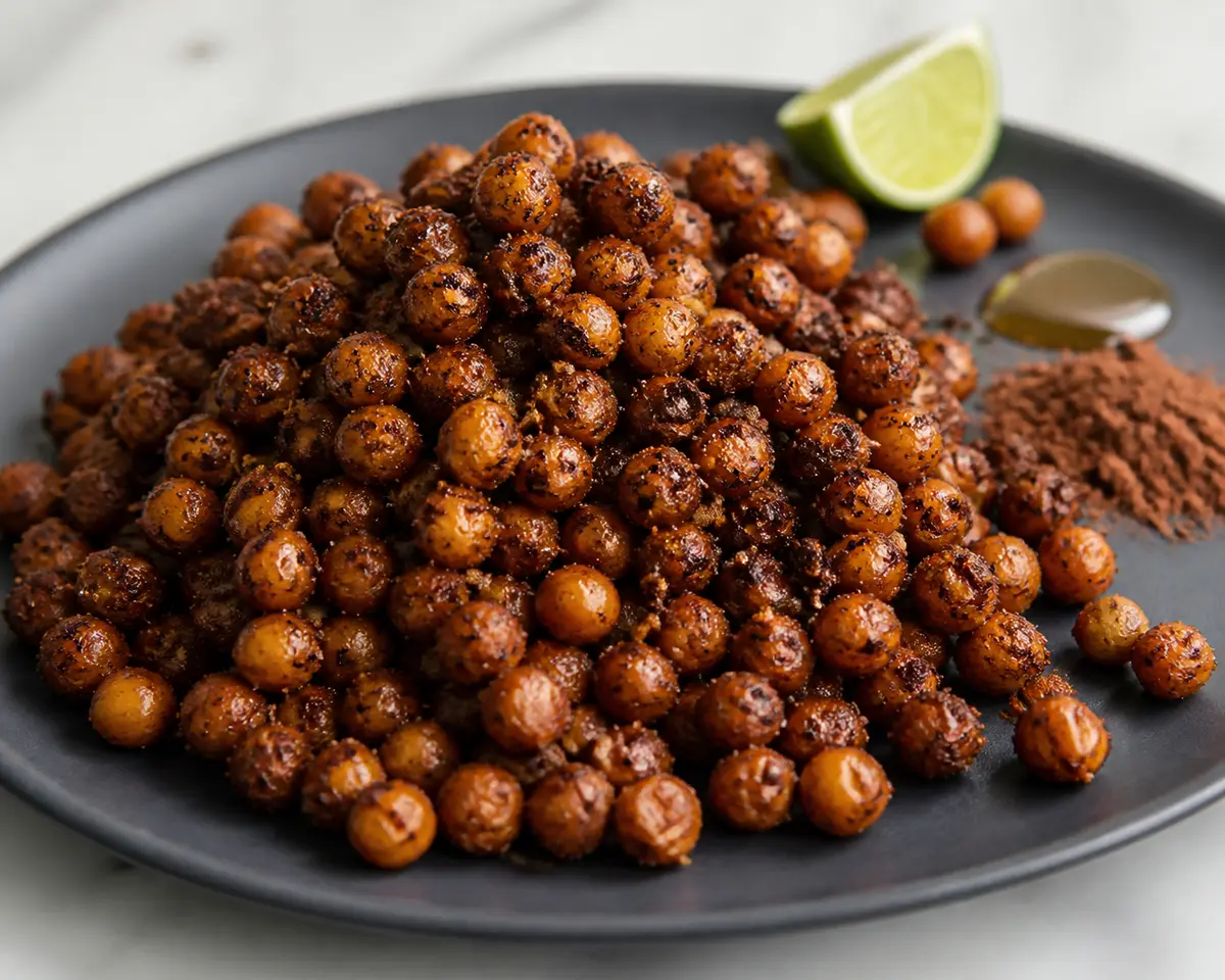 Garbanzos Crujientes al Cacao y Chile con Lima