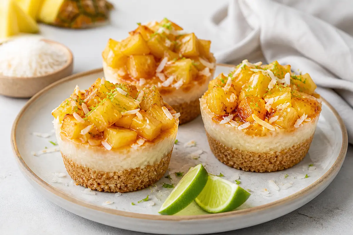Crunchy Coconut, Lime and Caramelized Pineapple Cups