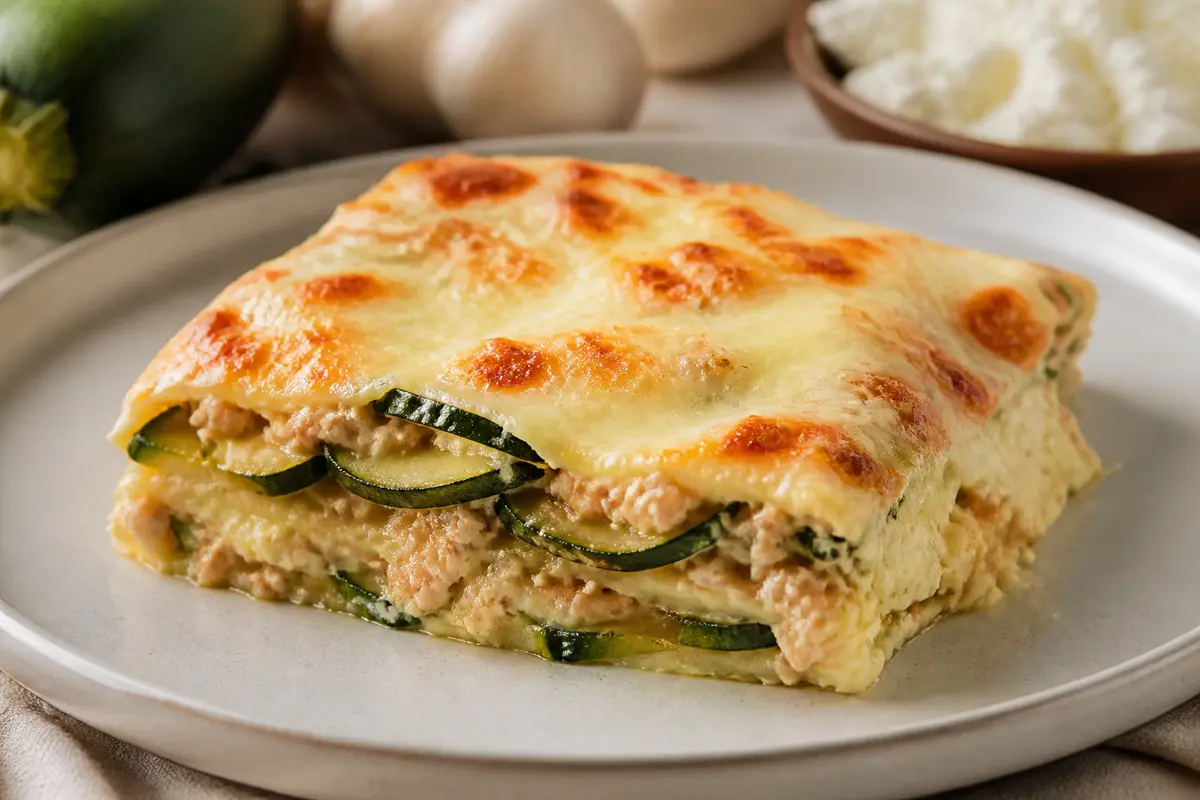 Family-Style Zucchini, Turkey and Ricotta Gratin Lasagna