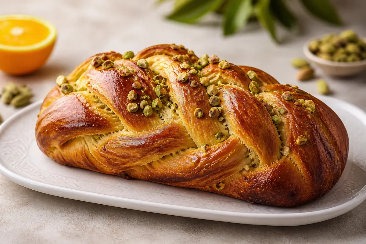 Trenza de Naranja, Cardamomo y Pistacho