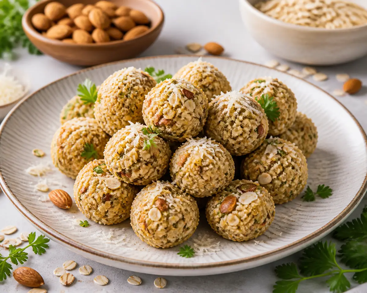 Almendras de Avena Salada con Costra de Hierbas y Parmesano