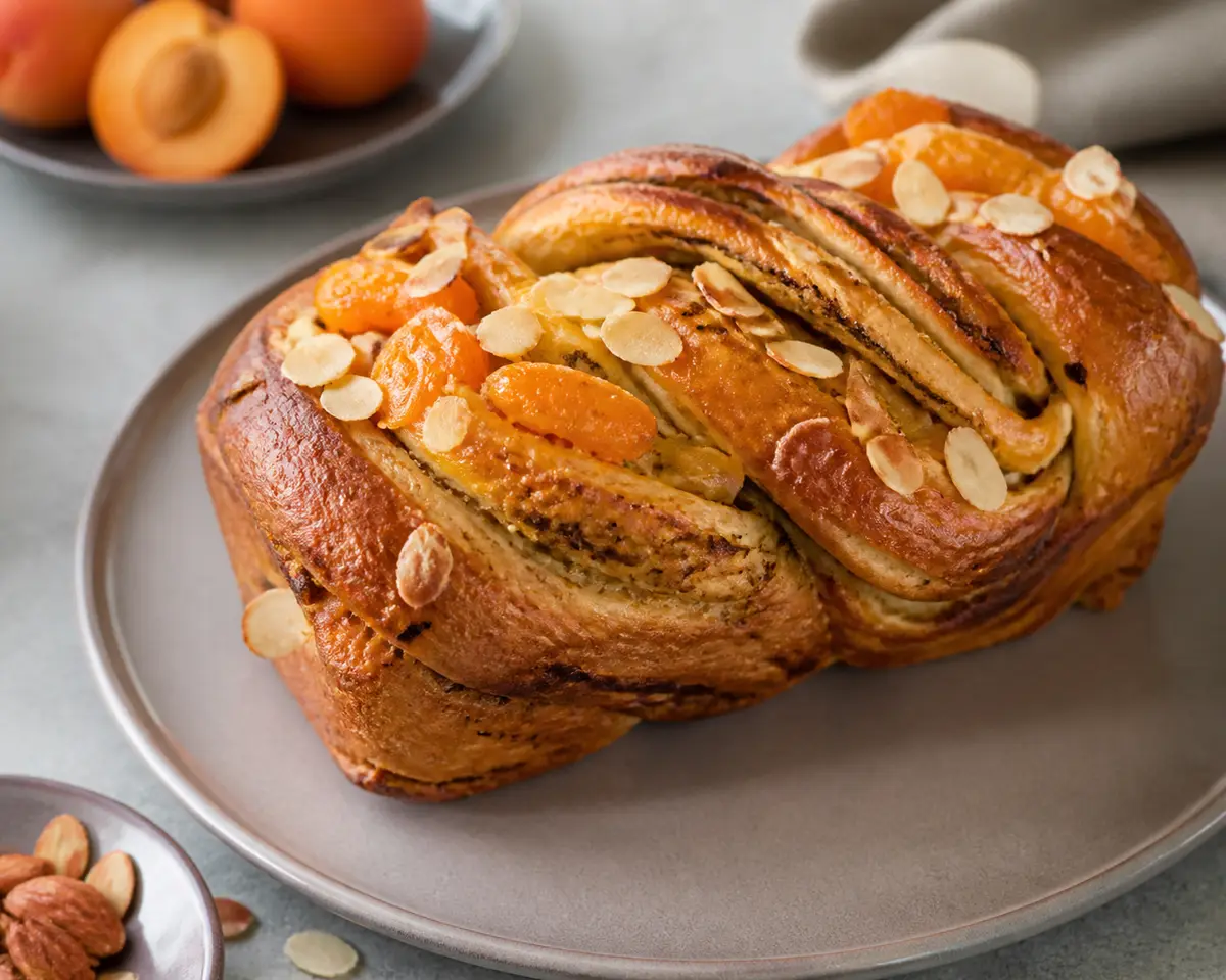 Rustic Black Tea, Apricot and Crunchy Almond Brioche