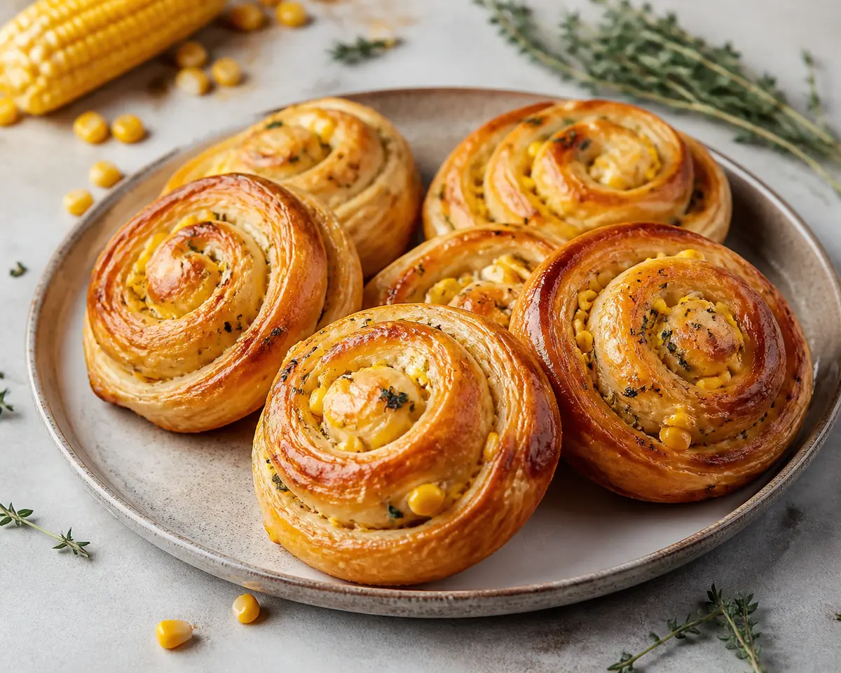 Golden Sweet Corn, Brown Butter and Thyme Swirls