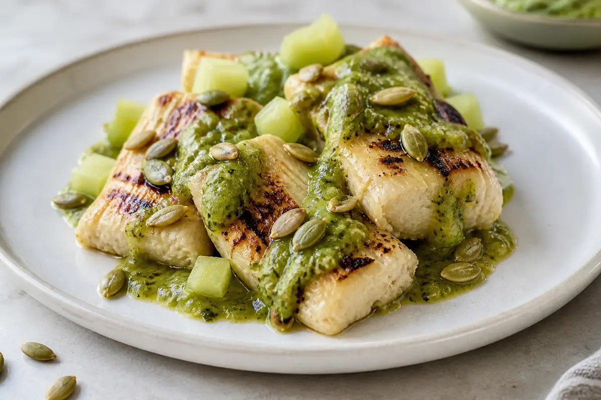 Tamalitos de Chayote y Queso Asado con Salsa Verde de Cilantro y Pepita