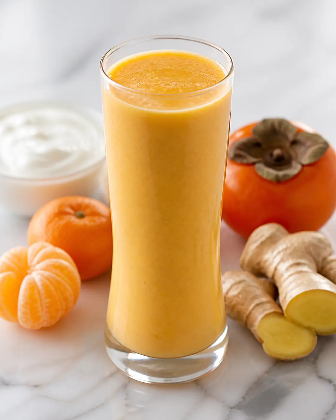 Batido Seda Solar de Caqui, Mandarina y Jengibre