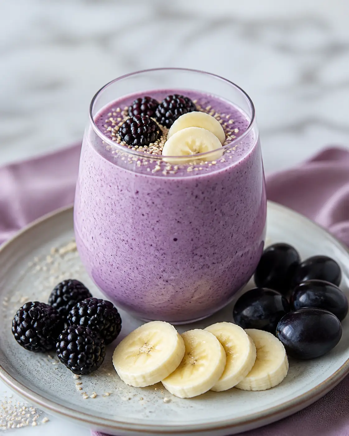 Lilac Blackberry, Black Grape and Sesame Smoothie