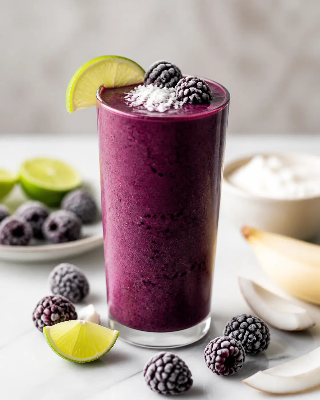 Indigo Breeze Blackberry, Coconut and Lime Smoothie