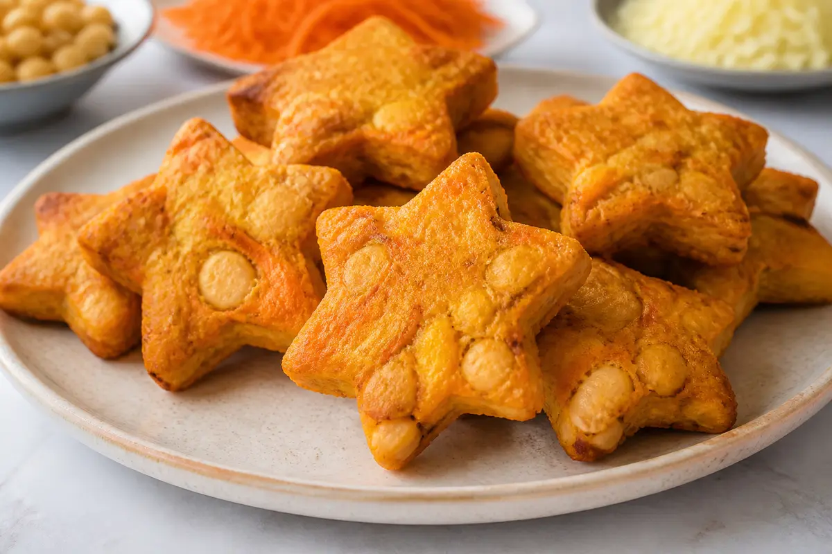 Soft Chickpea, Carrot and Cheese Stars
