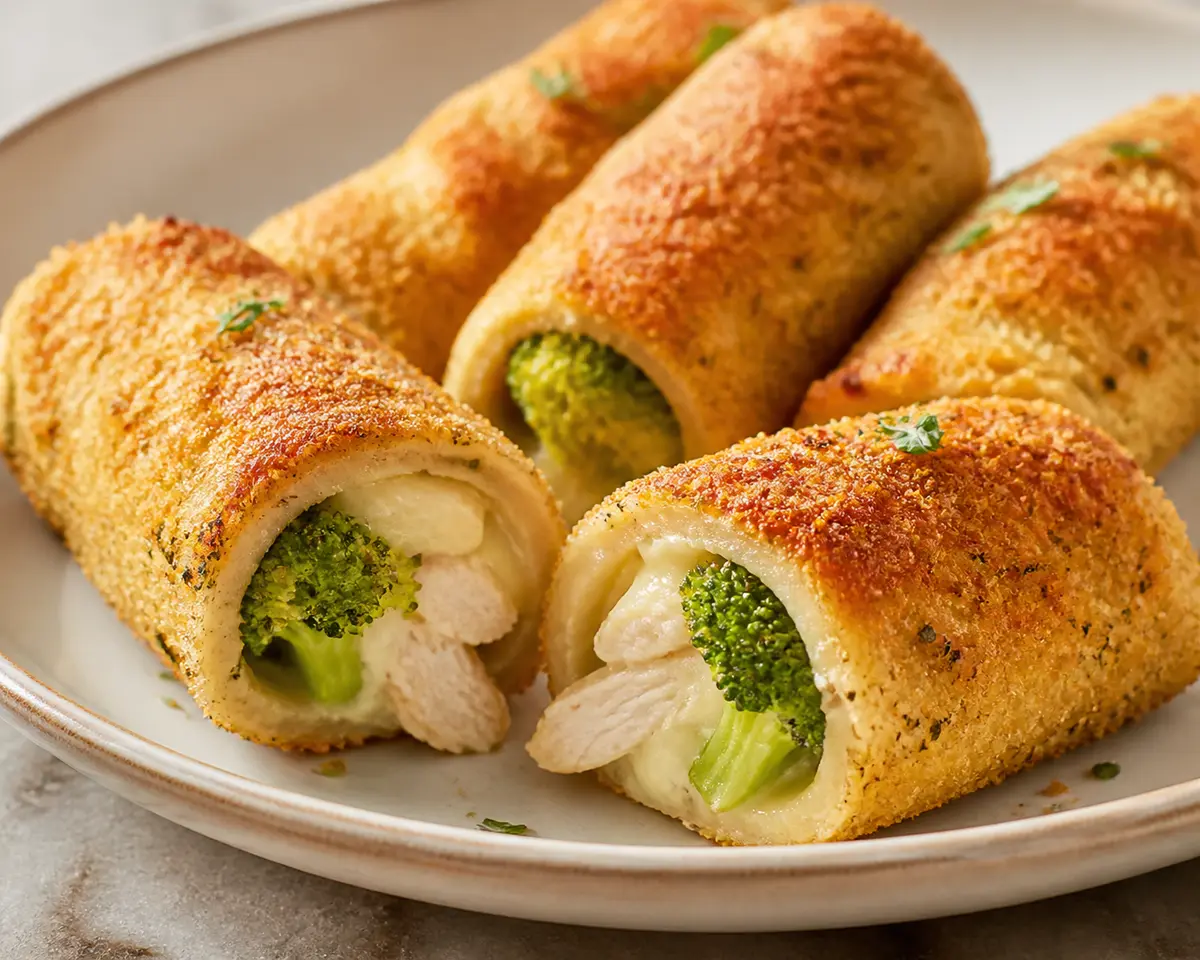 Rulitos Dorados de Pollo, Papa y Brócoli