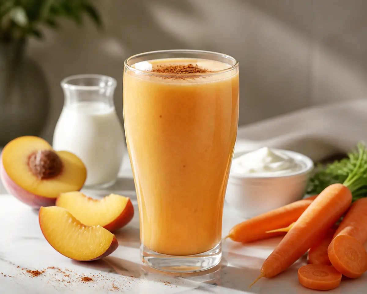 Batido Brisa de Melocotón, Zanahoria y Yogur Especiado