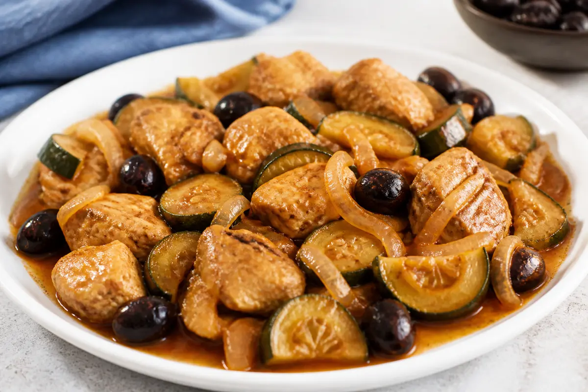 Slow Cooker Turkey with Zucchini, Black Olives and Smoked Paprika