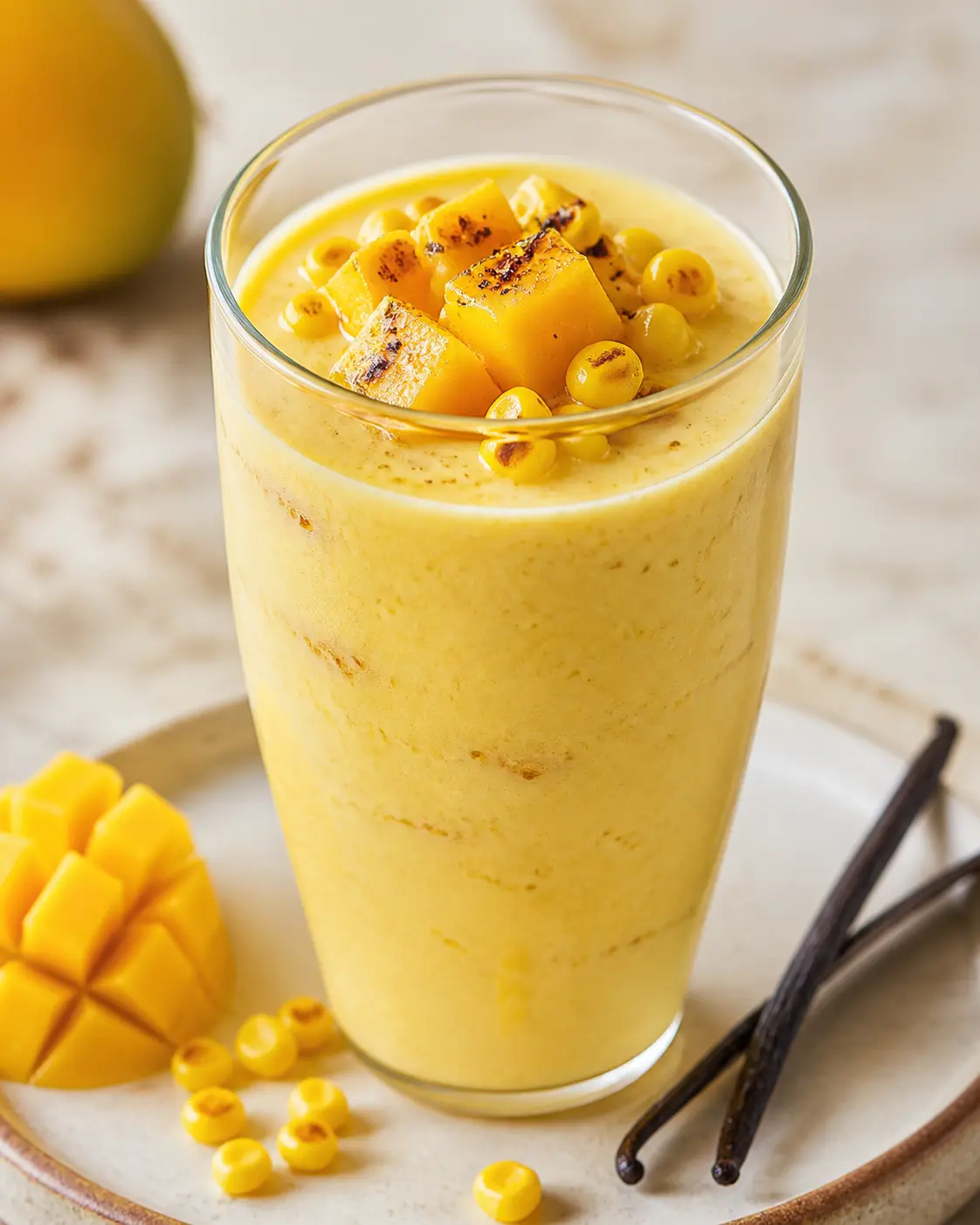 Solar Silk Smoothie with Mango, Sweet Corn and Toasted Vanilla