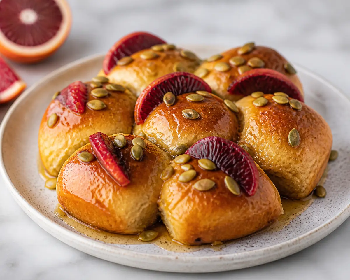 Bakery Rolls with Brown Butter, Blood Orange, and Pumpkin Seeds