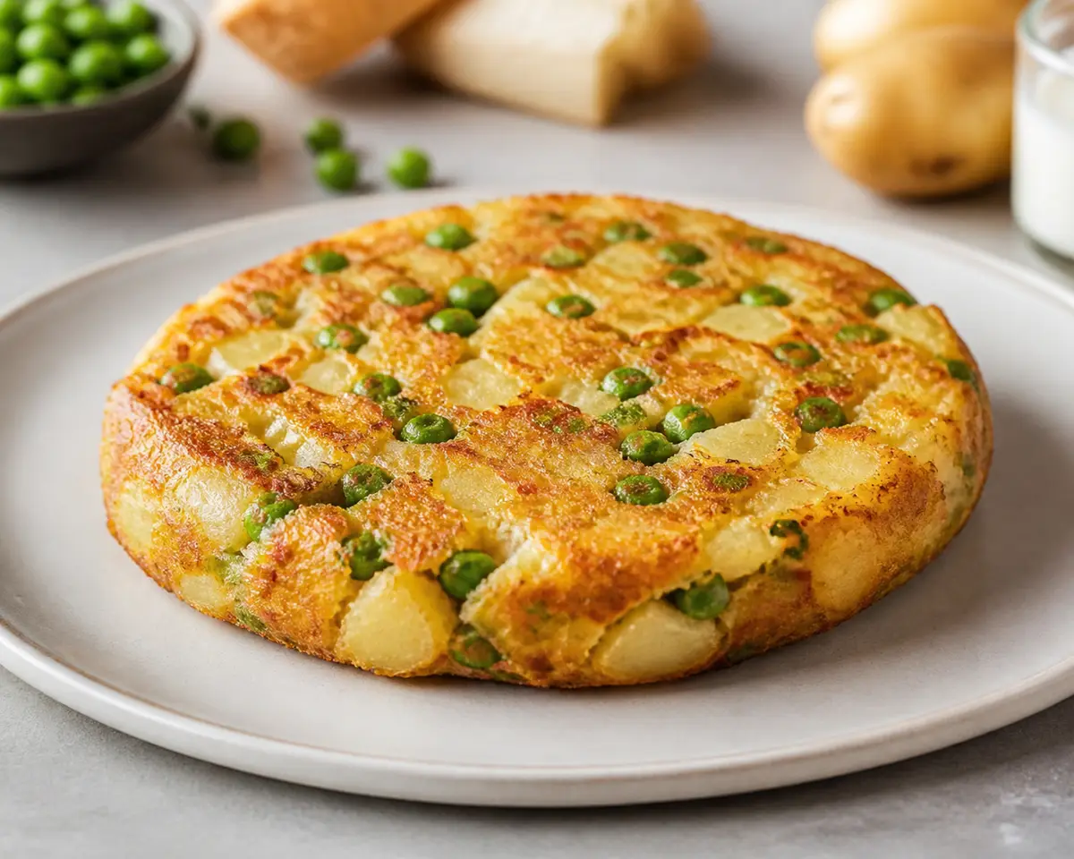 Tortón Económico de Papa, Arvejas y Pan Dorado al Sartén