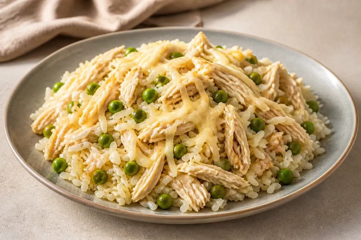 Minitesoros Dorados de Arroz, Pollo y Chícharos