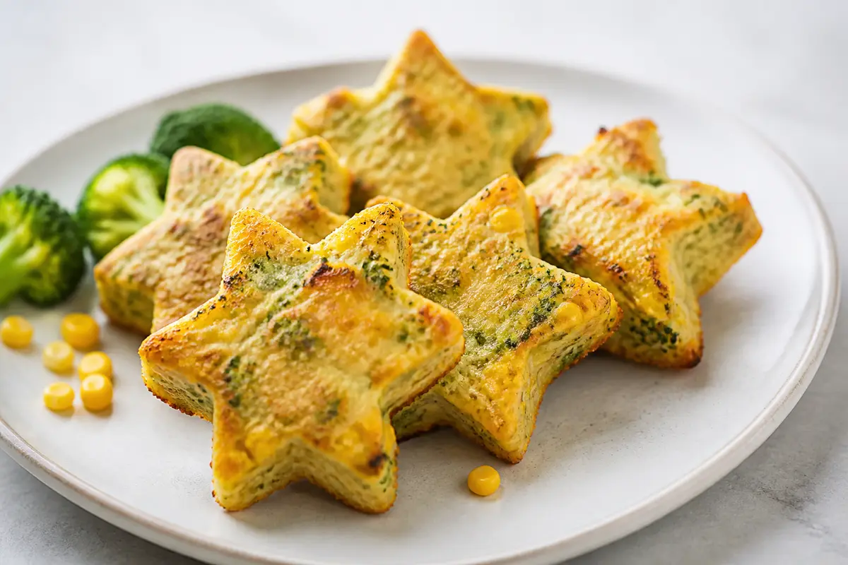 Estrellas Tiernas de Ricotta, Brócoli y Maíz