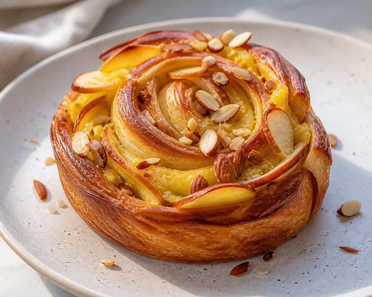 Bakery Rosettes with Saffron Butter, Roasted Apple and Crunchy Almond
