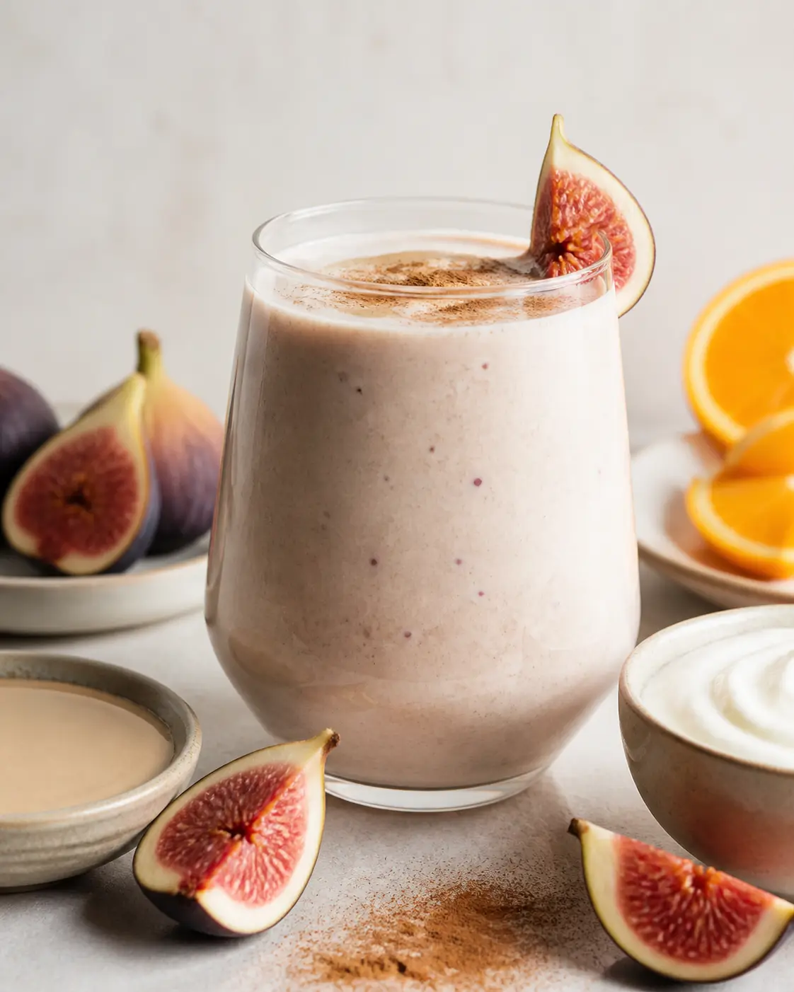 Batido Aurora de Higo, Naranja y Tahini con Canela