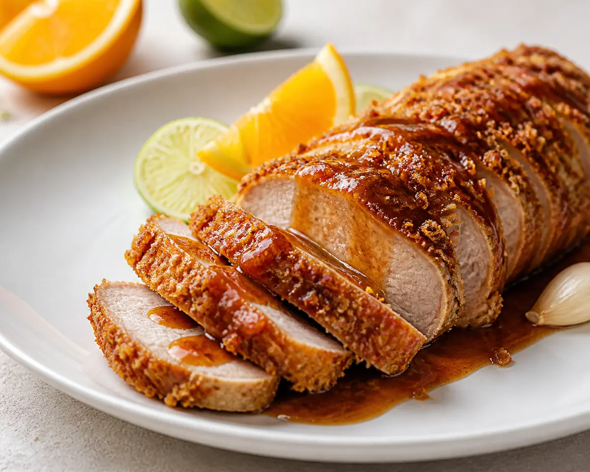 Caribbean Pork Tenderloin with Coconut Breadcrumb Crust and Mild Tamarind Sauce
