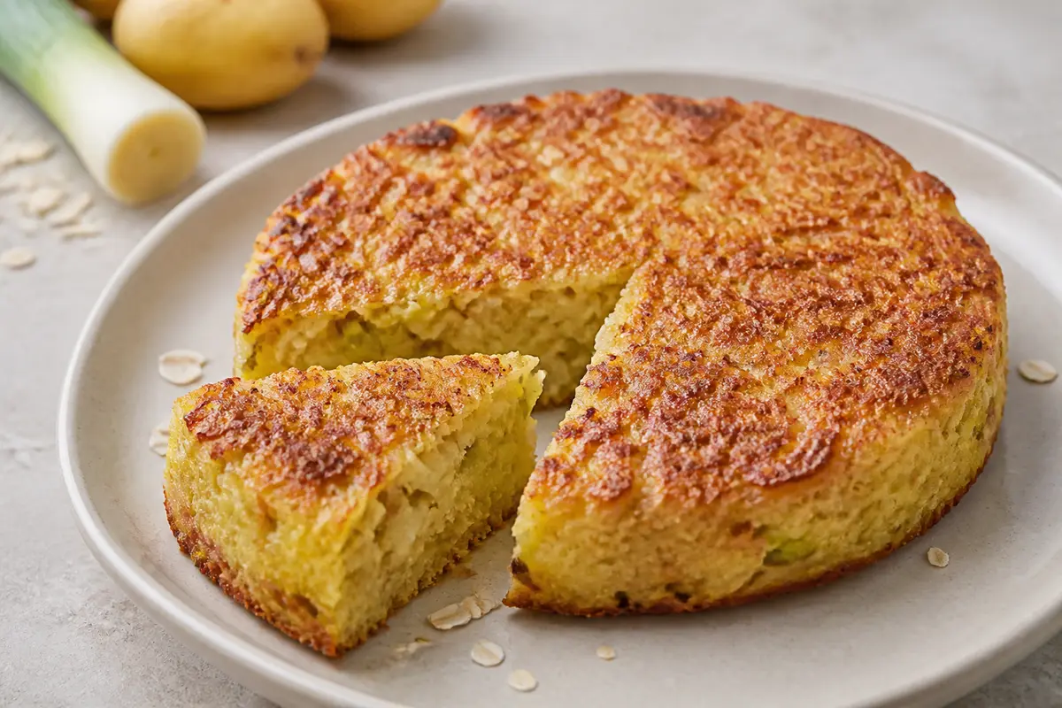Tortón Económico de Papa, Avena y Puerro con Costra de Mostaza Suave