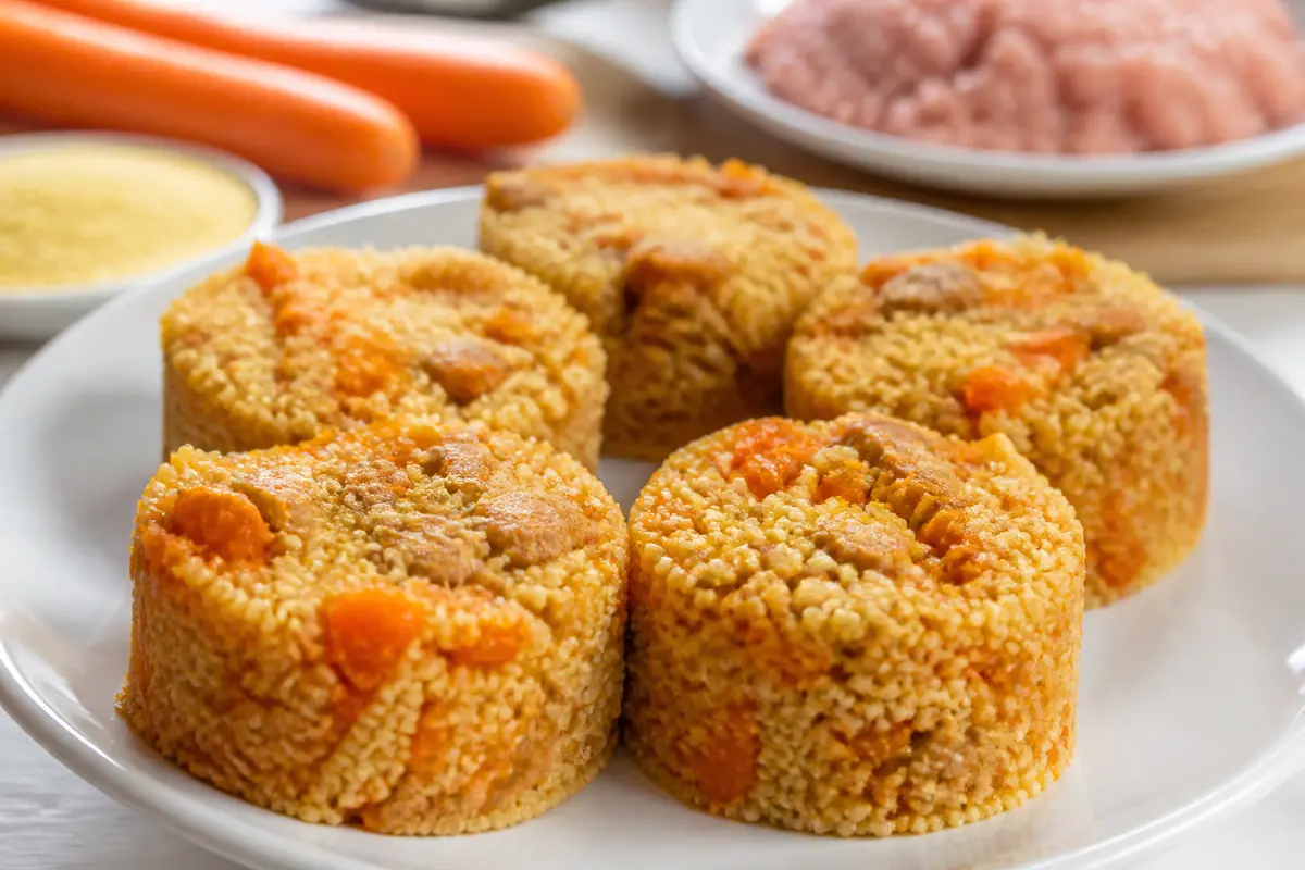 Smiling Couscous Cups with Turkey and Carrot