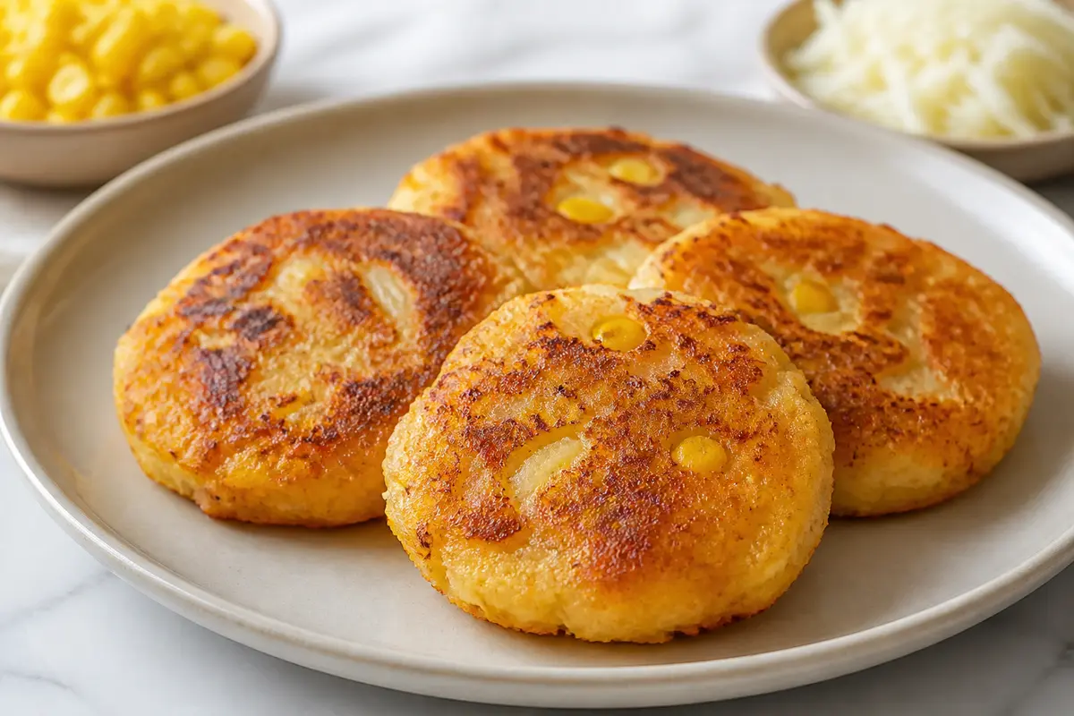 Comet Cakes with Potato, Corn and Cheese